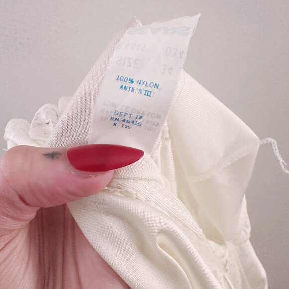 Vintage Sears Lace Trim Nylon Slip Dress Made in USA - Picture 4 of 4